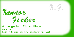 nandor ficker business card