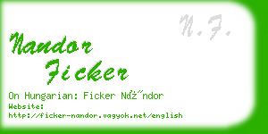 nandor ficker business card